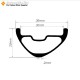 285g Ultra-leggero 29 pollici Carbonio 36x20mm Larghezza interna 30mm Tubeless Hookless Asimmetrico Ruota MTB, Ruota per E-Bike